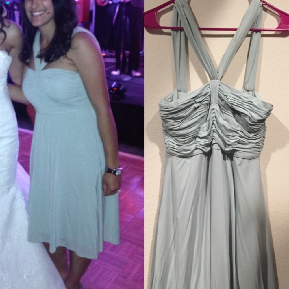 BCBG pistachio green halter dress